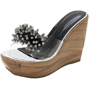 松糕厚底百搭凉拖鞋仙o女鞋子夏季外穿2025年新款坡跟透明凉鞋高