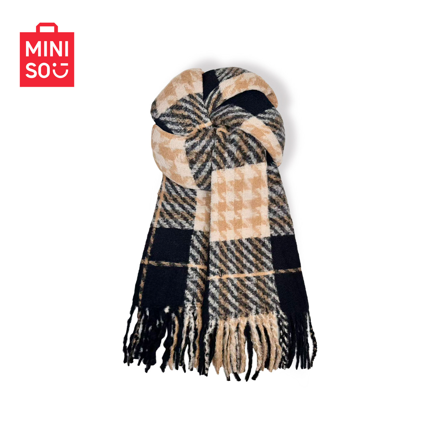 MINISO名创优品格子围巾女冬季2025新款披肩感氛围感千鸟格围脖男,服饰配件/皮带/帽子/围巾,围巾/丝巾/披肩,淘宝优惠券,粉丝福利购,淘宝优惠卷
