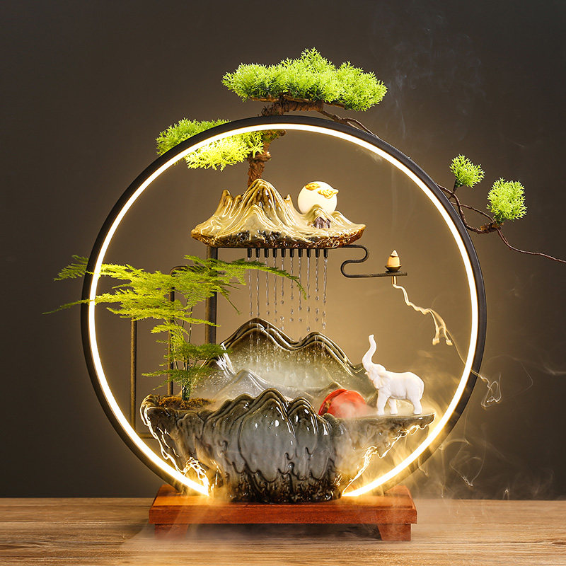 创意中式家居倒流香流水客厅桌面加湿办公室喷泉业乔迁送礼,家居饰品,装饰摆件,淘宝优惠券,粉丝福利购,淘宝优惠卷