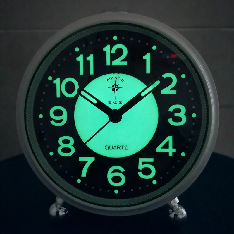 北极星夜光静音闹钟学生现代圆形卧室床头电子时钟新小闹钟
