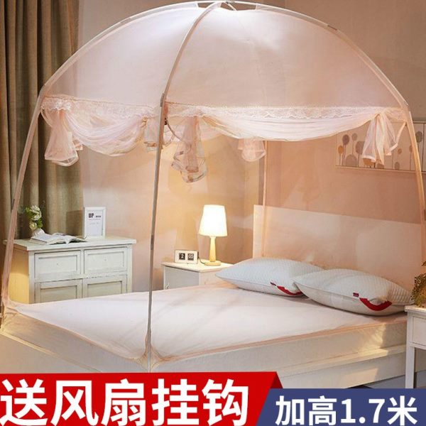 蒙古包蚊帐家用1米5文章三门开一米五八床可挂风扇可拆洗1米8x2米