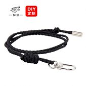 北狼编织挂绳户外求生口哨专用颈绳防滑纹理手工黑棕2色可选 012
