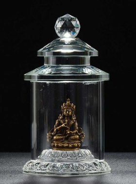 贡台家用供桌透明水晶玻璃防尘玻璃罩铜像小型底座摆件