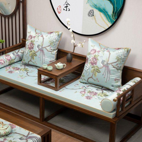 新中式古典红木沙发垫实木家具坐垫高端刺绣罗汉床海绵垫防滑定制,居家布艺,淘宝优惠券,粉丝福利购,淘宝优惠卷