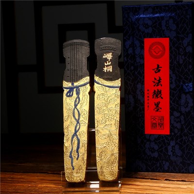 古法徽墨 琴墨 峄山桐 古法油烟墨一条胡文墨条砚墨锭书法绘画
