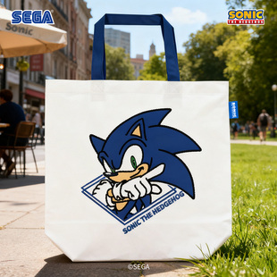 SEGA世嘉 刺猬索尼克毛绒刺绣托特包夏特实用游戏周边日谷