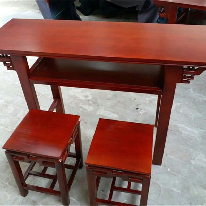 学生课桌实木补习培训班辅导桌国学书法美术桌特价中小学生课桌椅