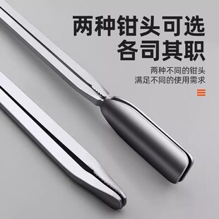 火钳垃圾夹子不锈钢家用烧火钳子长杆长柄垃圾夹加长夹火钳火夹钳