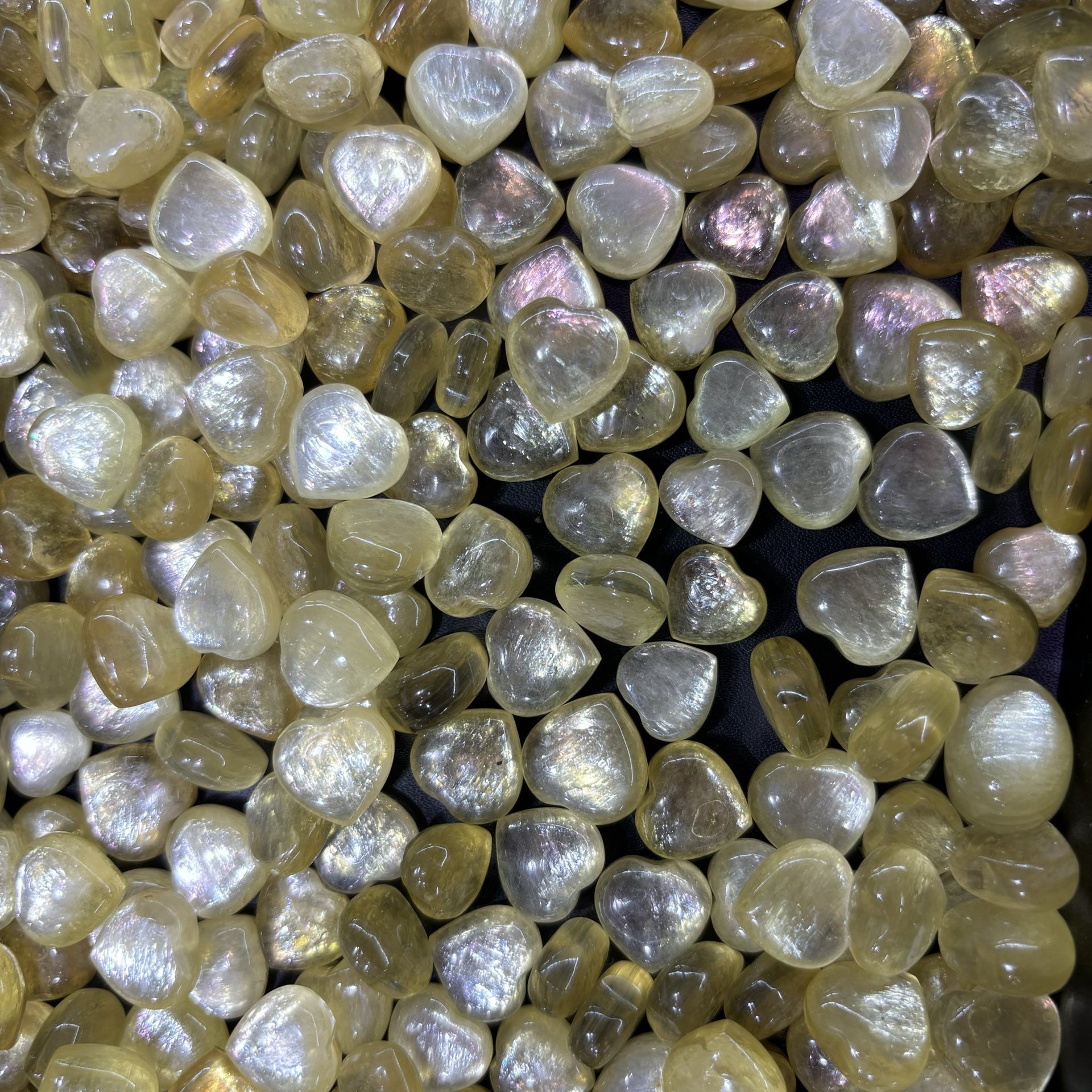 紫锂云母爱心水滴蛋面裸石吊坠包挂吊坠成品黄锂云母绿锂云母