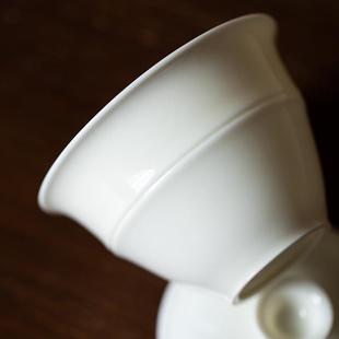 节云盖碗羊脂玉白瓷二才盖碗单个家用陶瓷小号泡茶碗茶杯功夫茶具