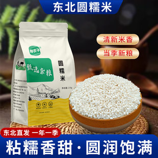 东北白糯米5斤圆糯米包粽子米八宝饭五谷杂粮圆江米汤圆尝鲜