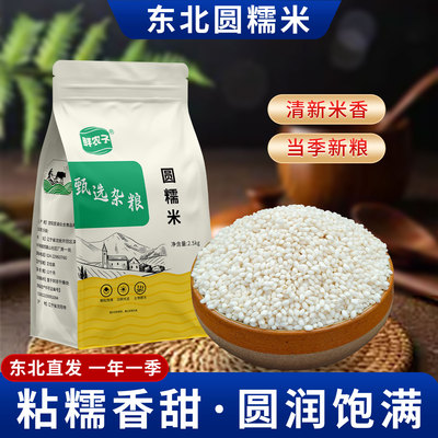 东北白糯米5斤圆糯米包粽子米八宝饭五谷杂粮圆江米汤圆尝鲜