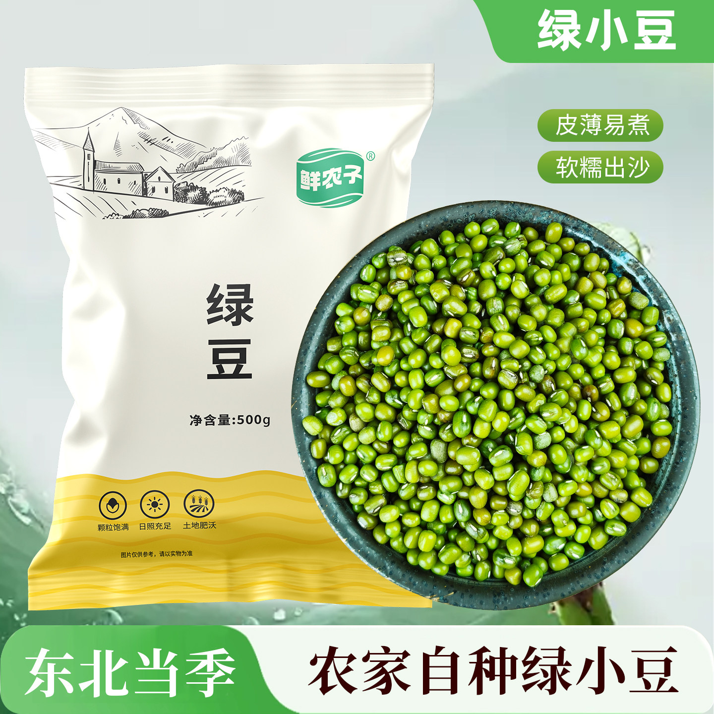 东北绿豆 2025 年新货农家小绿豆明绿豆煮汤五谷杂粮粗粮粥