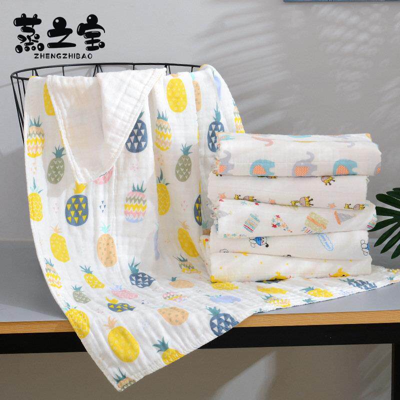 夏季薄款纱布浴巾四层70&times;120cm棉纱布浴巾宝宝婴儿洗澡裹巾长巾