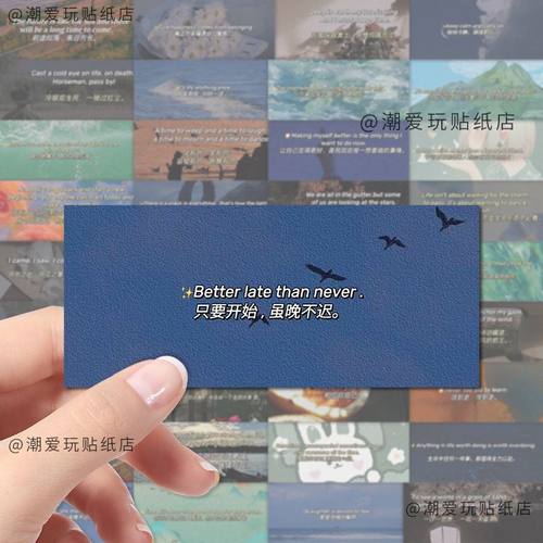 204张每日英文短句励志贴纸高级感小众艺术防水贴画diy手机手账本