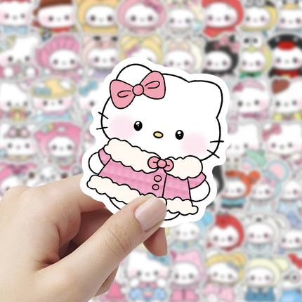 凯蒂猫贴纸hellokitty贴纸水杯笔记本手账贴纸贴画可爱卡通贴纸