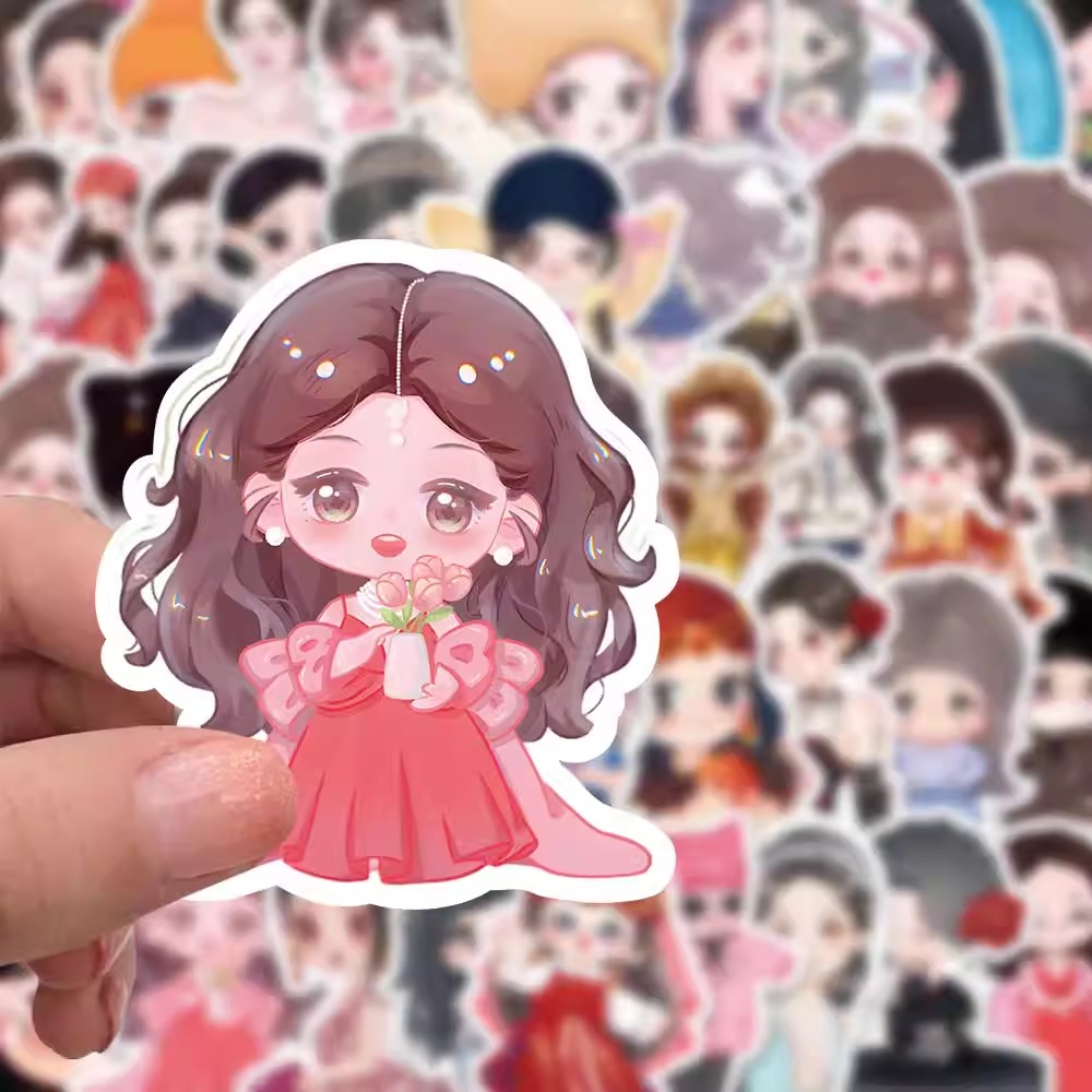 迪丽热巴Q版贴纸明星周边创意贴画水杯行李箱装饰防水不留胶图案