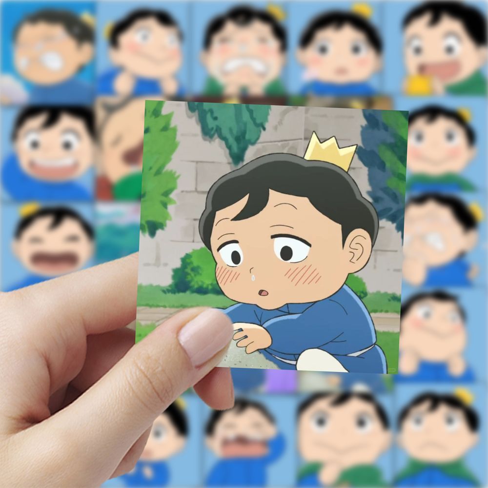 国王排名波吉王子贴纸卡通动画防水文具手账笔记本贴画50张不重复