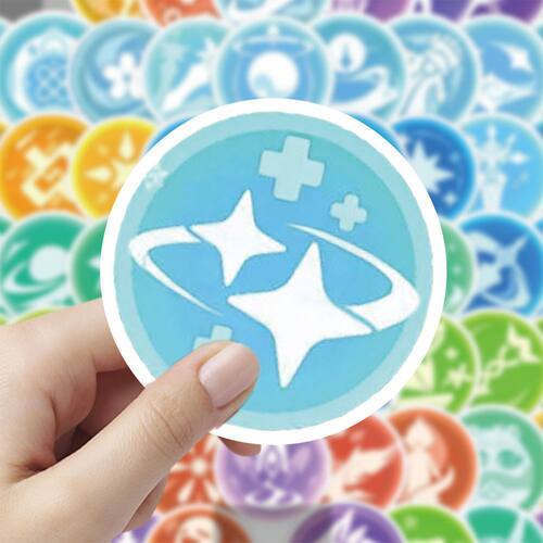 60张原神技能图标贴纸创意游戏周边diy手账手机壳行李箱装饰贴画