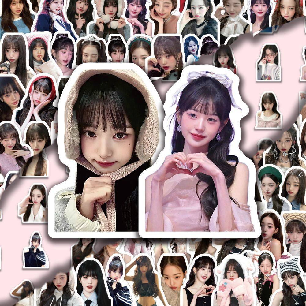 300张张元英贴纸ins轻奢风清纯女神wonyoung美女明星手