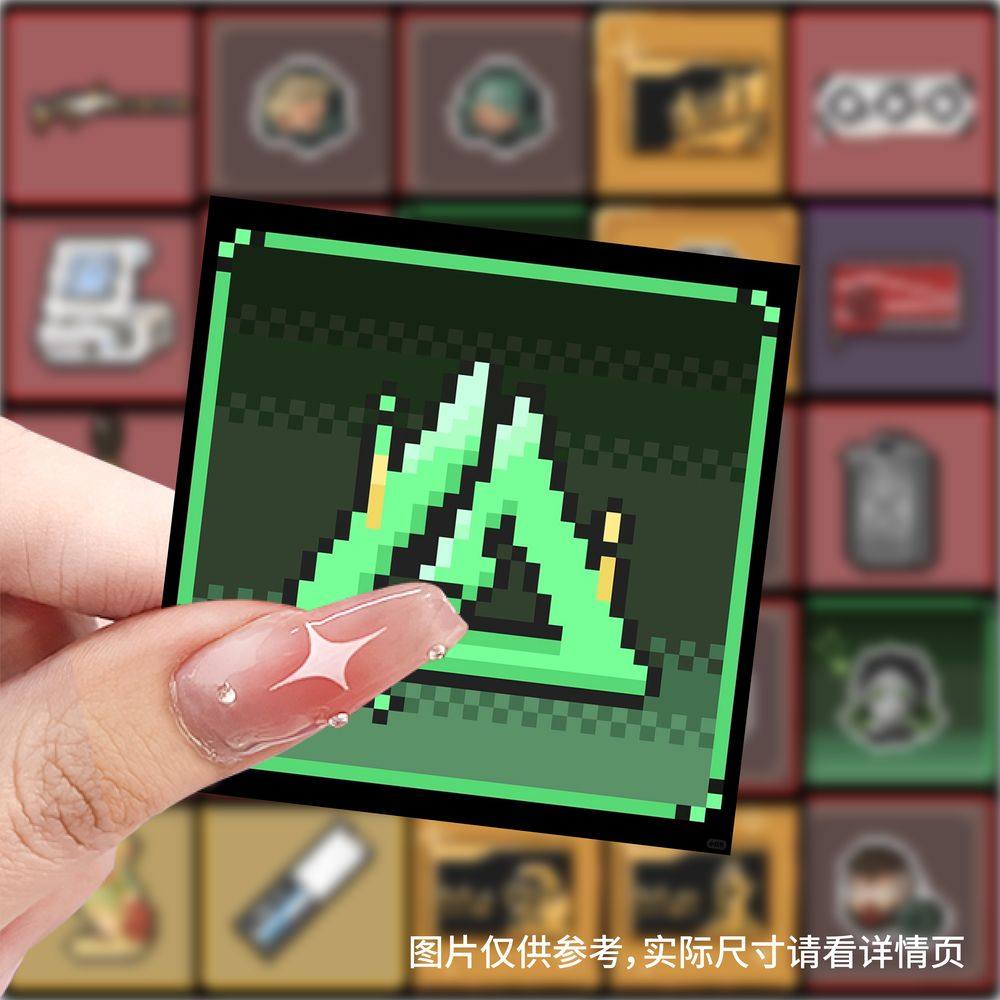 118张三角洲像素物品贴纸diy自粘游戏周边手机行李箱标签防水贴画