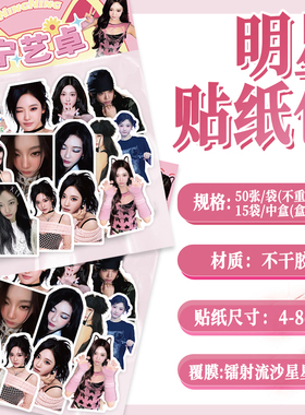 100张宁艺卓明星应援贴纸周边自粘素材手机壳行李箱标签立体贴画