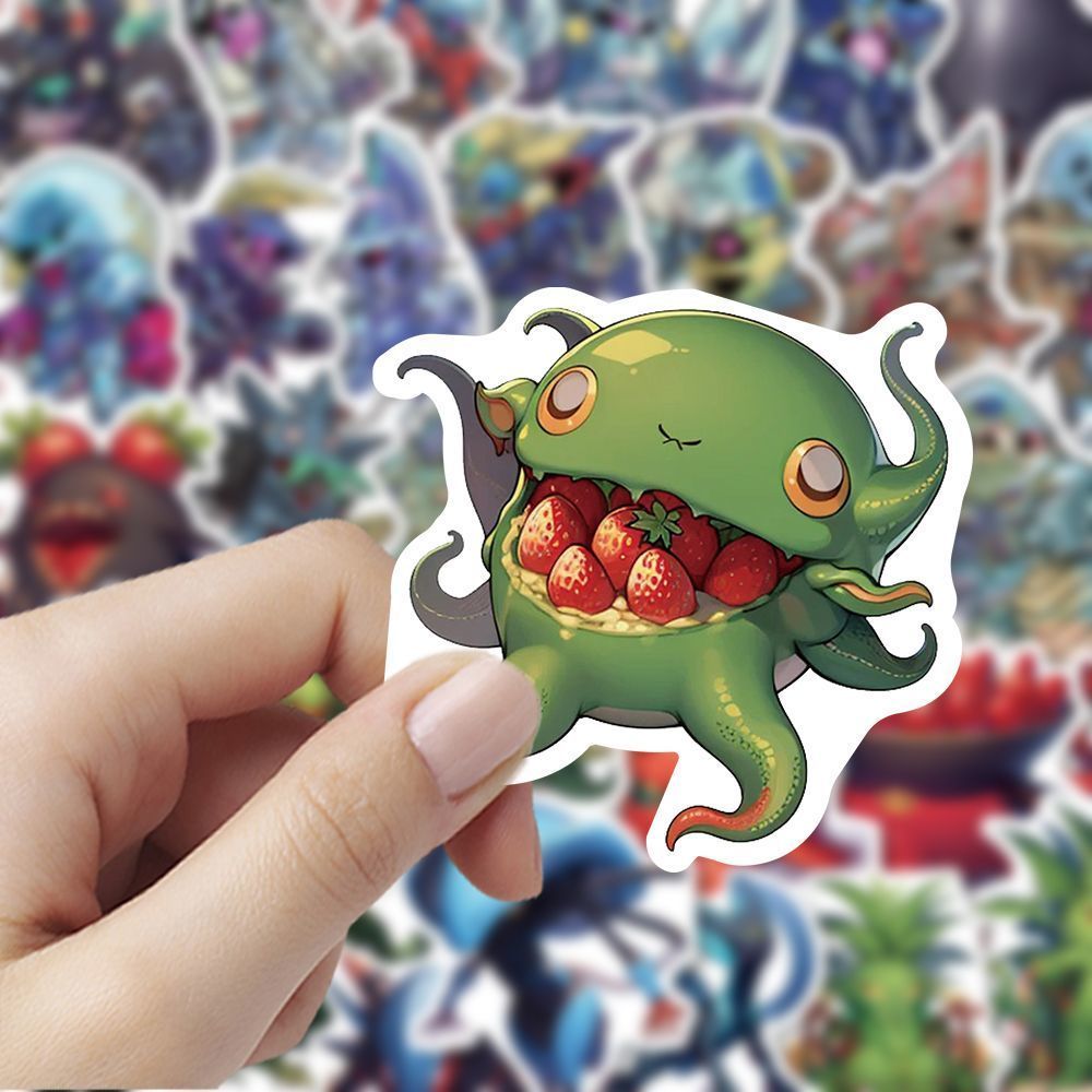 新款异类克苏鲁小怪兽贴纸卡通周边趣味装饰可爱手账桌面防水贴画