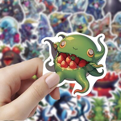 新款异类克苏鲁小怪兽贴纸卡通周边趣味装饰可爱手账桌面防水贴画