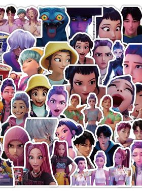 175张k-pop Demon Hunters猎魔女团贴纸卡通动画周边装饰防水贴画