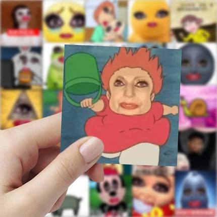 gaga搞笑表情包贴纸网红抽象沙雕头像创意贴画diy手账笔记本装饰