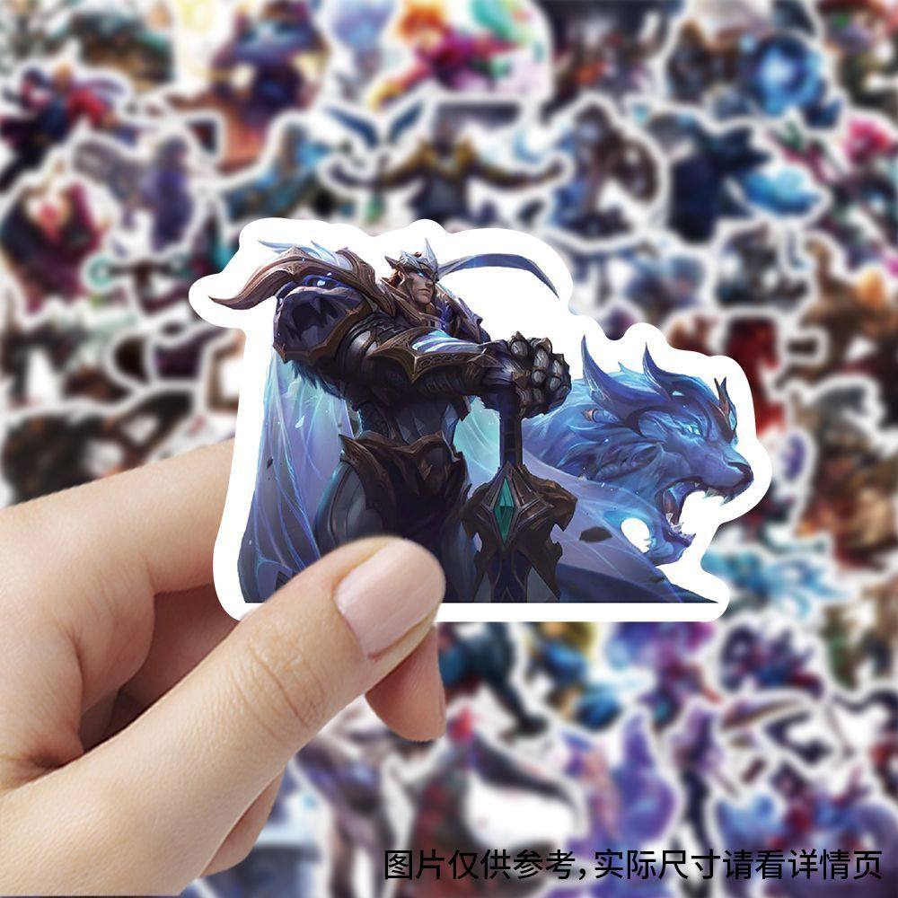 爆款英雄联盟立绘卡通创意装饰手机水杯行李箱电动车标签防水贴画