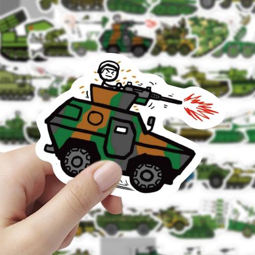 120张火柴人机械坦克贴纸卡通儿童玩具装饰手机壳行李箱标签贴画