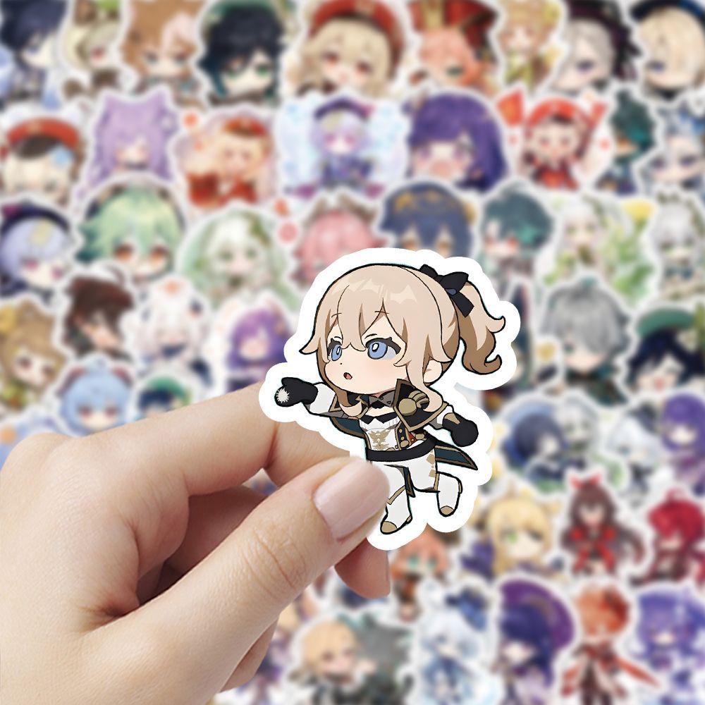 300枚原神贴纸卡通游戏角色爆款精美图案装饰笔记本手账防水贴画