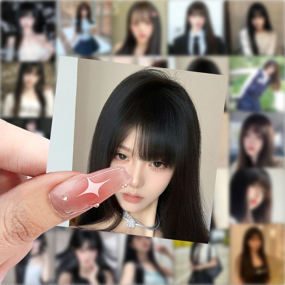 175张齐刘海美女御姐头像贴纸ins氛围感笔记本贴画手机手账贴纸