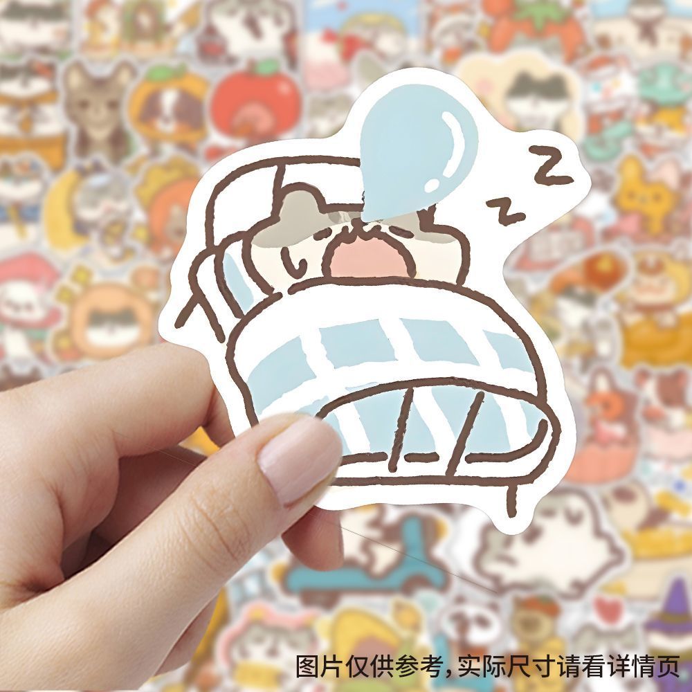 240张动物餐厅可爱卡通贴纸桌面墙面手机diy手账装饰素材标签贴画