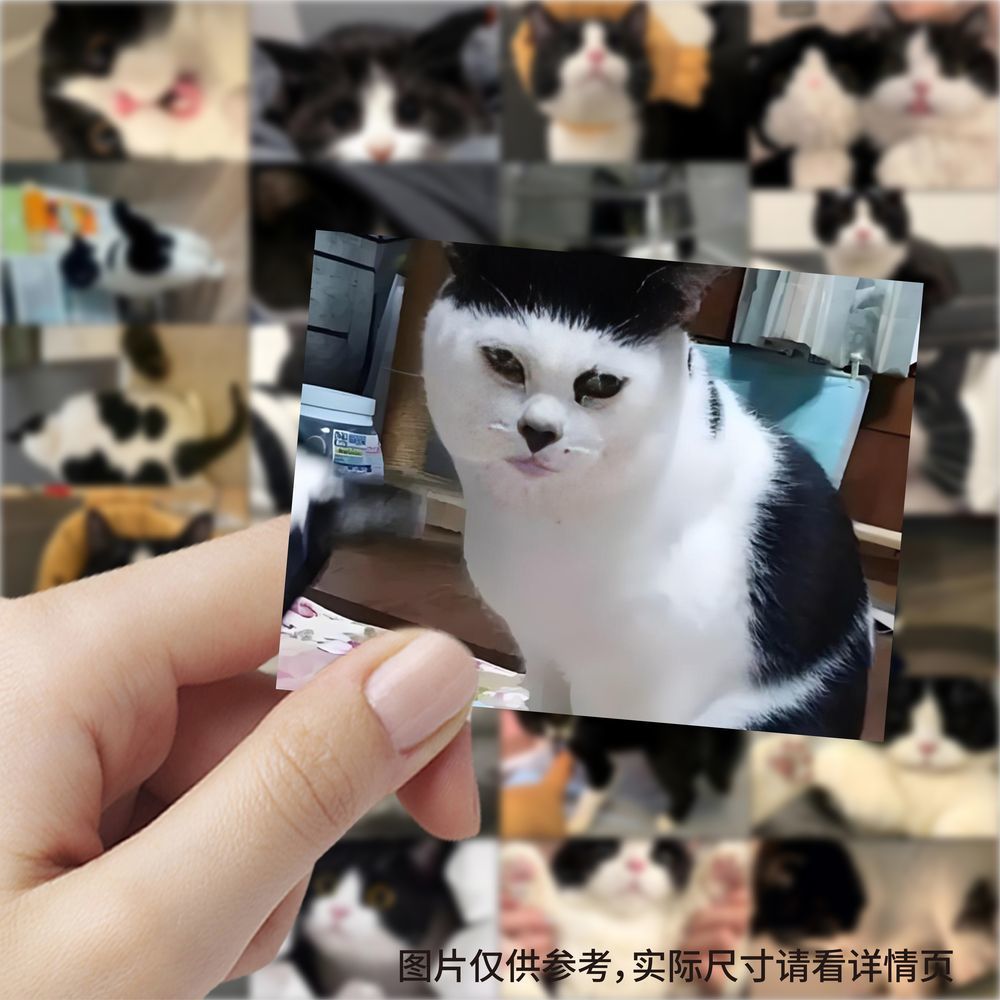 189张奶牛meme小猫可爱猫咪搞笑贴纸装饰手账笔记本表情diy贴画纸