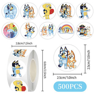 1500贴布鲁伊卡通狗狗卷卷贴宾果班底特奇莉动画周边装饰防水贴画
