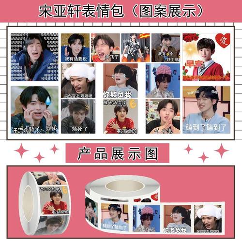 1500贴新款宋亚轩表情包卷卷贴时代少年团沙雕周边恶搞封口贴画纸