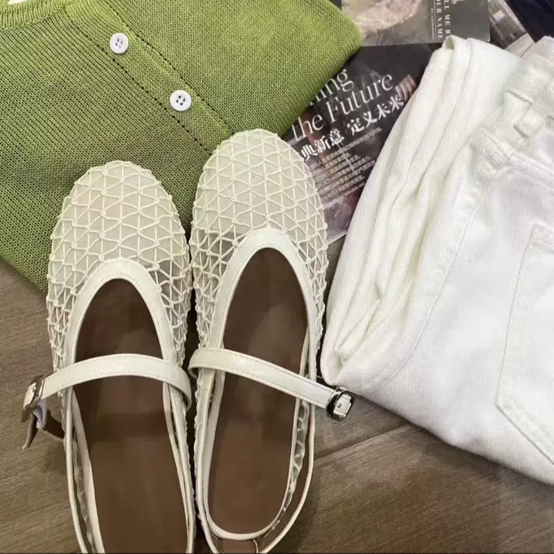 舒适时髦镂空玛丽珍鞋