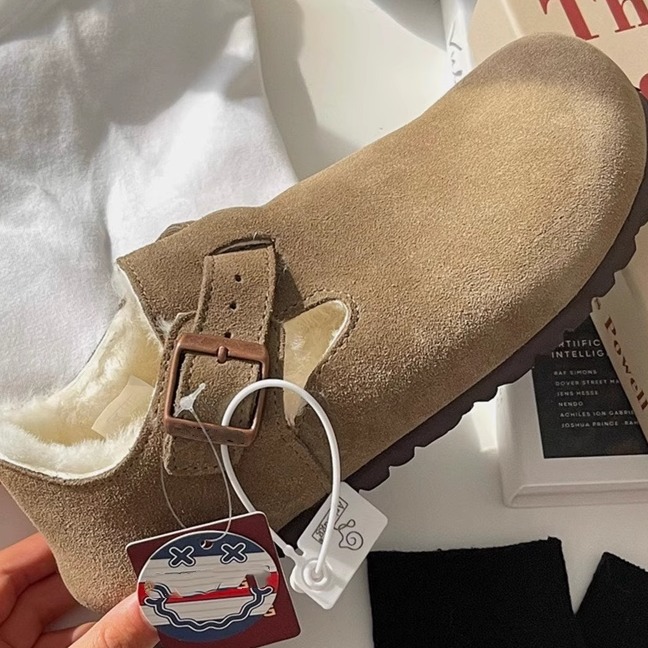 真皮博肯鞋雪地靴女保暖勃肯鞋