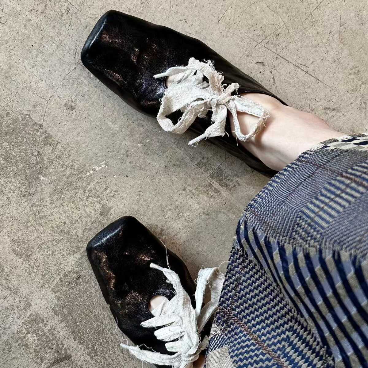 文艺系带小皮鞋小众设计感单鞋