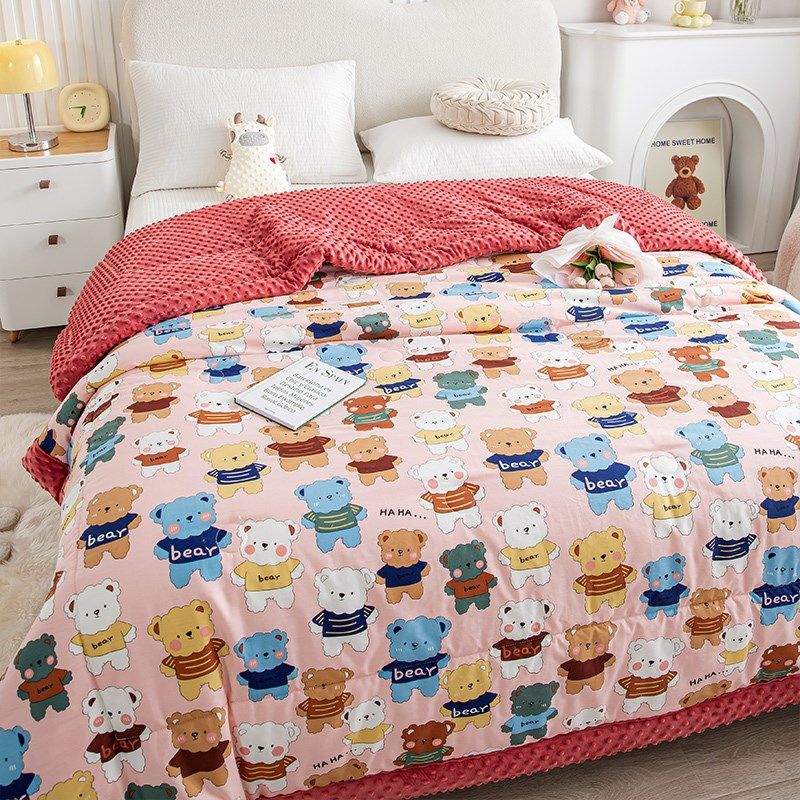全棉豆豆绒春秋被l空调被被子被芯单人儿童双人保暖冬被可水洗,床上用品,化纤被,淘宝优惠券,粉丝福利购,淘宝优惠卷