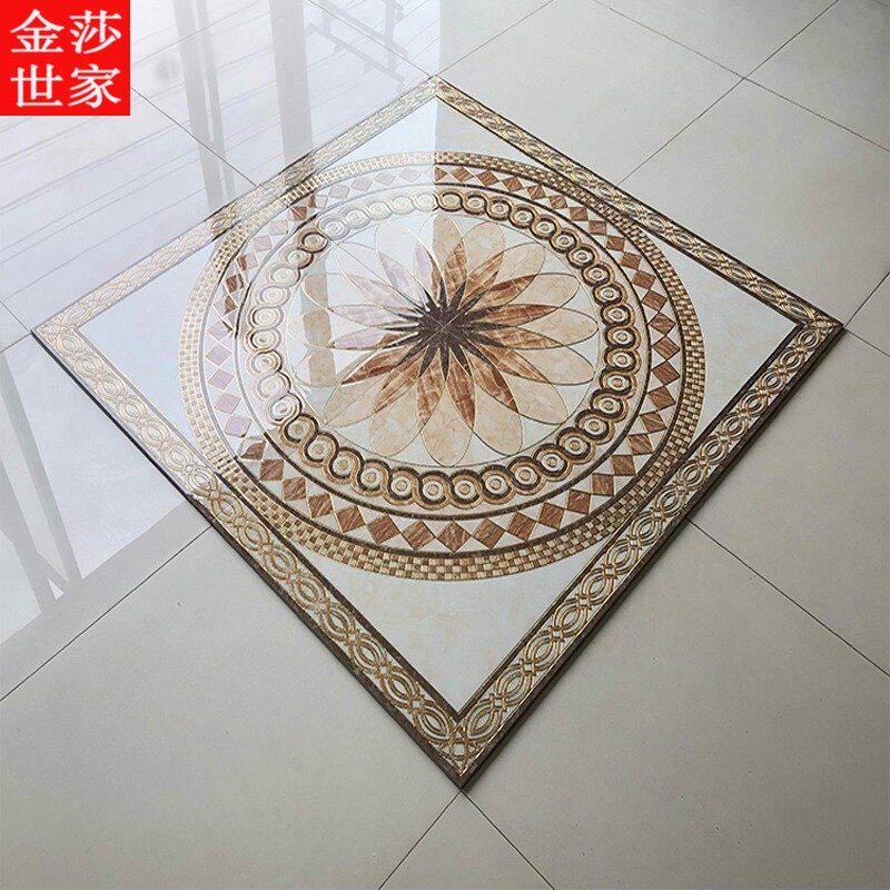 新款入户门拼花地砖客厅玄关大理石瓷砖欧式拼花S图案微晶石地毯