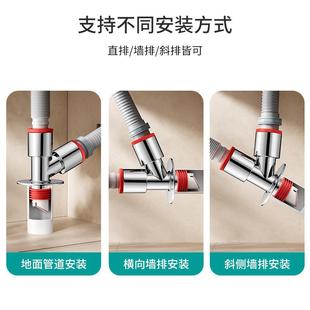 厨房下水三通防返臭神器水槽洗菜盆下水道三头通净水器洗衣机接口