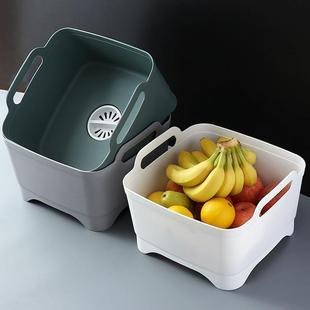 家用厨房加厚塑料洗菜洗米沥水篮多功能简约水槽沥水篮带提手篮子