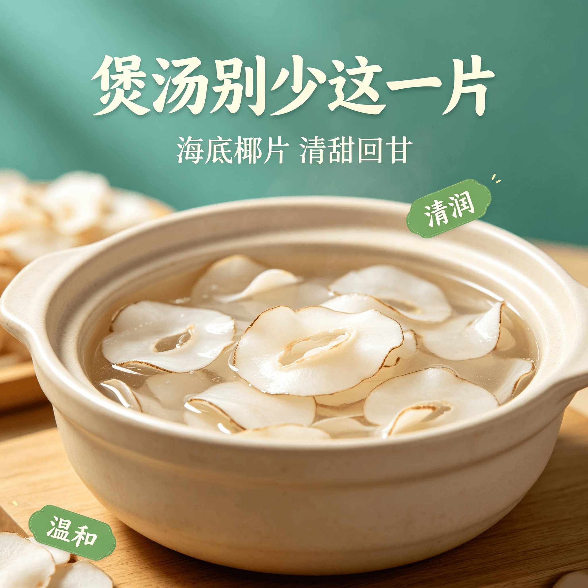 正宗海底椰片干500g新鲜煲汤料包搭配无花果干竹蔗茅根雪梨汤料包