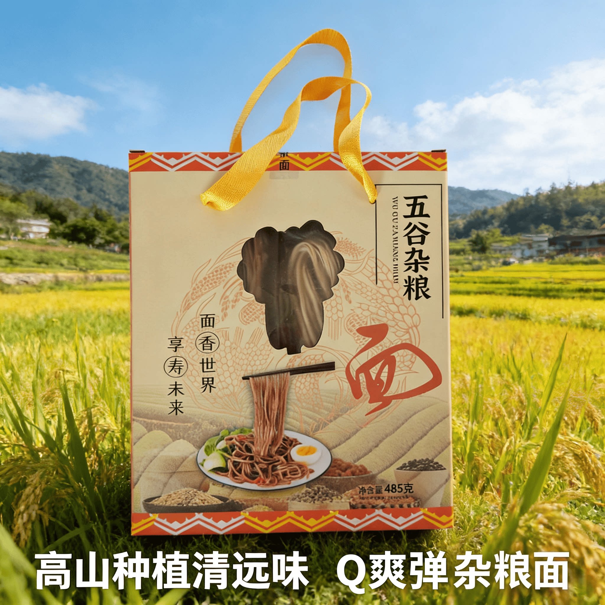 广东正宗岭南高山独立包装手工五谷杂粮高山水煮面条原味筋道早餐