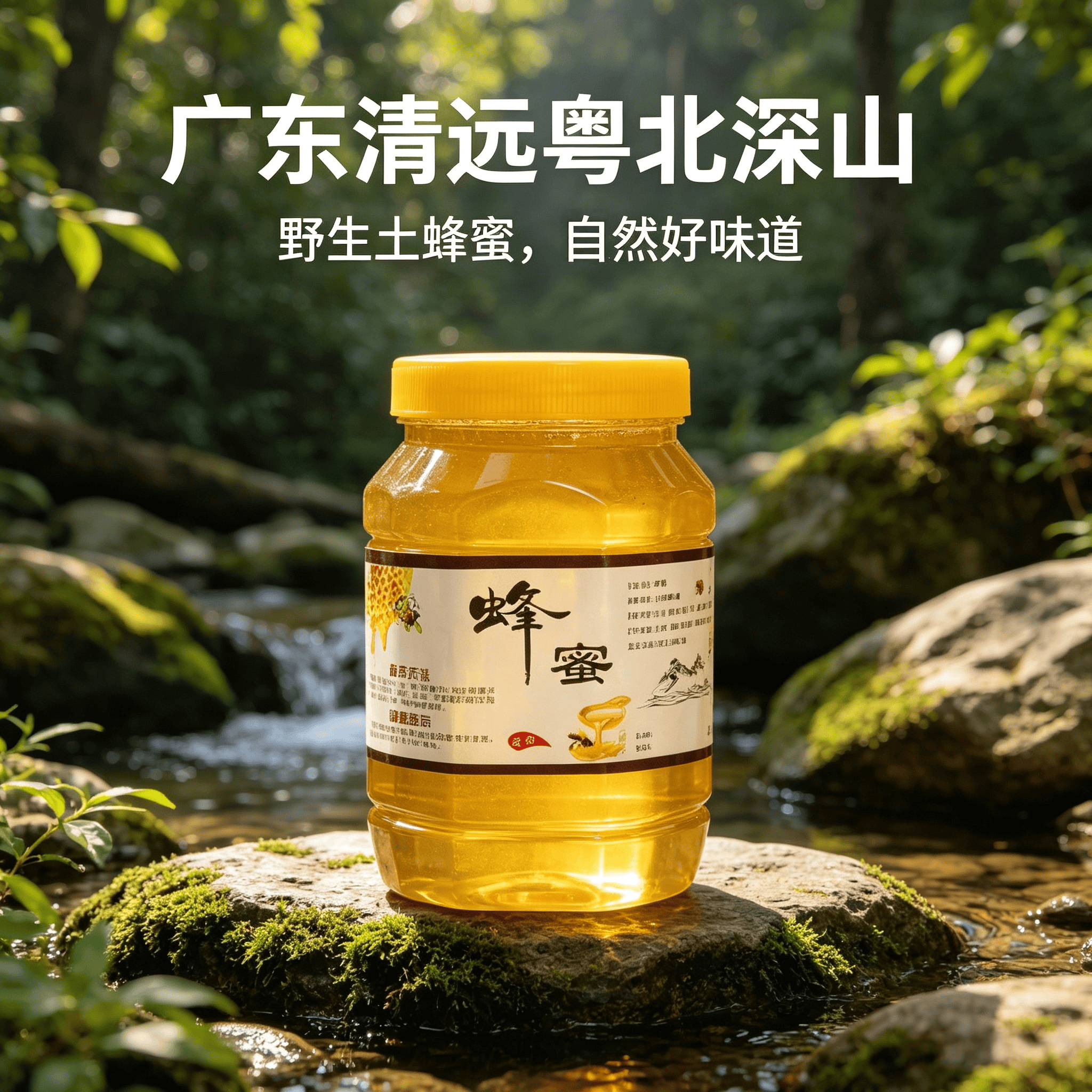 广东清远高山纯正自然野生蜂蜜农家自产老传统手艺制作新货两斤装