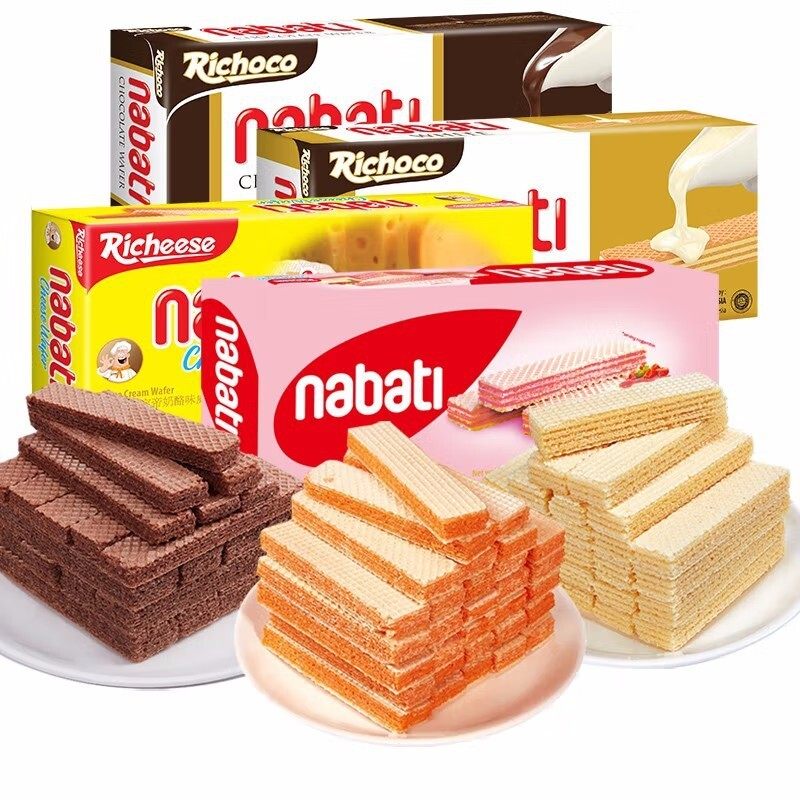 新货包邮印尼进口丽芝士nabati奶酪威化饼干145g休闲零食品传统
