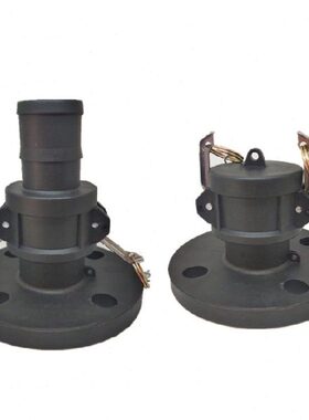 槽车罐车塑料快装接头DN80 F型带法兰快速接头PP一体式阳端2/3寸